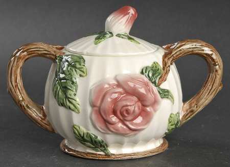 Victorian Rose Sugar Bowl & Lid