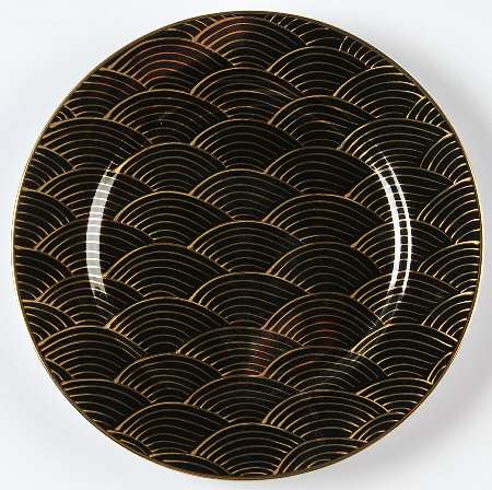 Waves Black Salad Plate