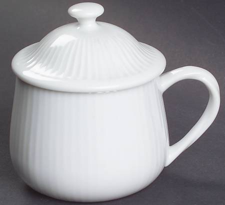 White Classic 2 Pc Pot de Creme w/Lid & Base