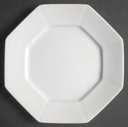 White Octagonal Bread & Butter Plate