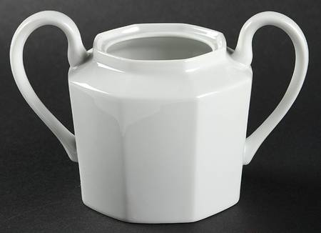 White Octagonal Sugar Bowl No Lid