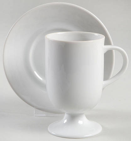 White Shoulders Footed Cup & Saucer Set