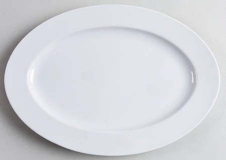 White Shoulders 12" Oval Serving Platter