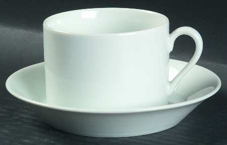 White Shoulders Flat Cup & Saucer Set