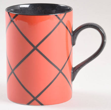 Windowpane (Black Stripes on Red) Mug