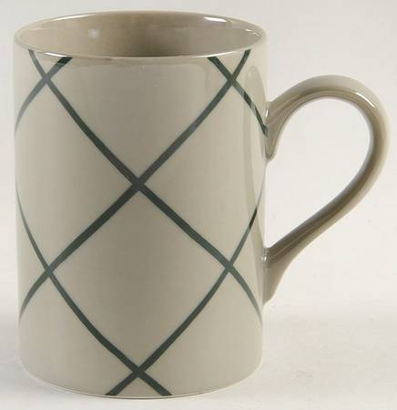 Windowpane (Black Stripes on Taupe) Mug