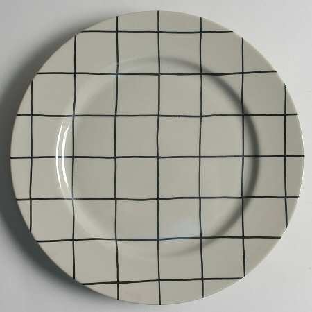 Windowpane (Black Stripes on Taupe) by Fitz &amp; Floyd