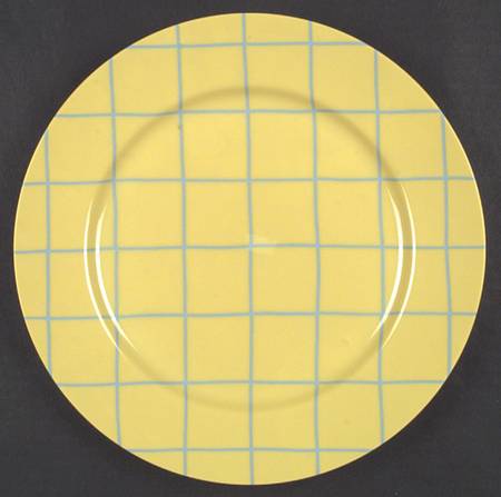 Windowpane (Aqua on Yellow) by Fitz &amp; Floyd