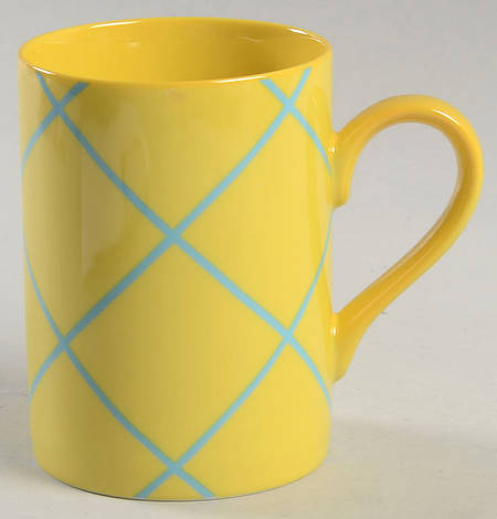 Windowpane (Aqua on Yellow) Mug