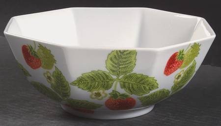 Wild Strawberry 8" Octagonal Vegetable Bowl