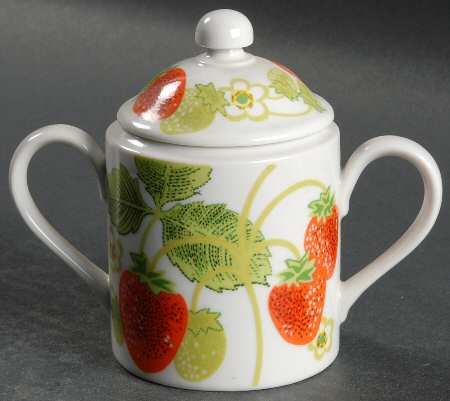 Wild Strawberry Sugar Bowl & Lid