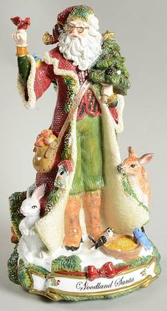Woodland Santa Musical Figurine