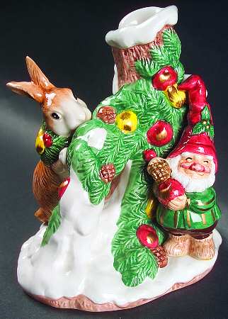 Woodland Santa 6" Candlestick