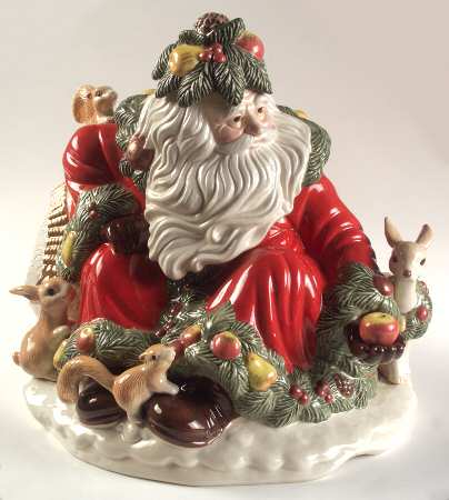 Woodland Santa Cookie Jar & Lid