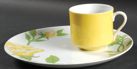 Yellow Rose Snack Plate & Cup Set