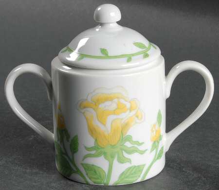 Yellow Rose Sugar Bowl & Lid
