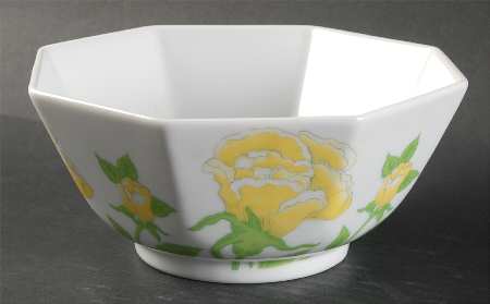 Yellow Rose 6" Octagonal Vegetable Bowl