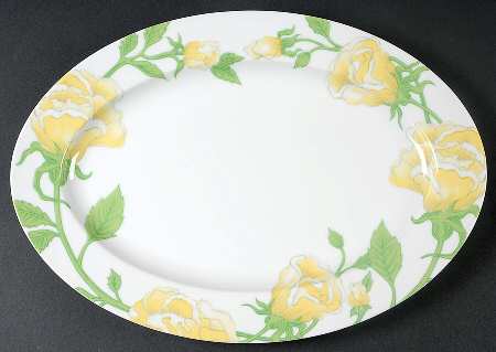 Yellow Rose 14" Oval Serving Platter