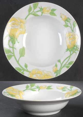 Yellow Rose Rim Cereal Bowl