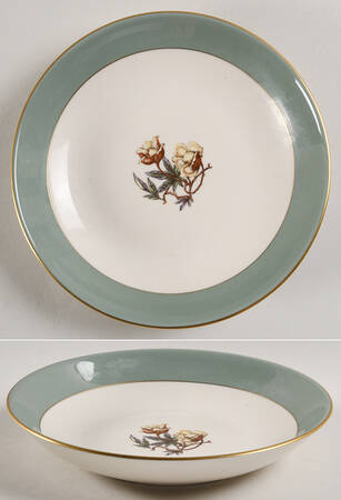 Avalon Sage Green (Gold Trim) Coupe Soup Bowl