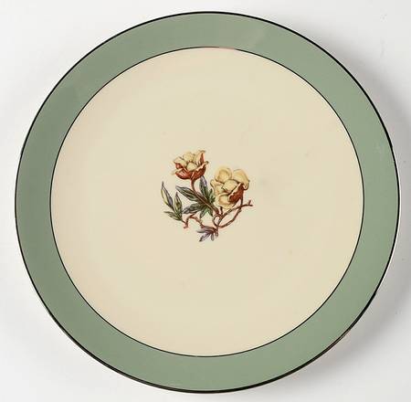 Avalon Sage Green (Platinum Trim) Coupe Salad Plate