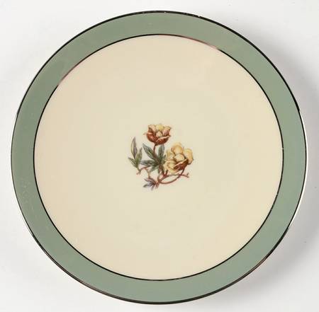 Avalon Sage Green (Platinum Trim) Coupe Bread & Butter Plate