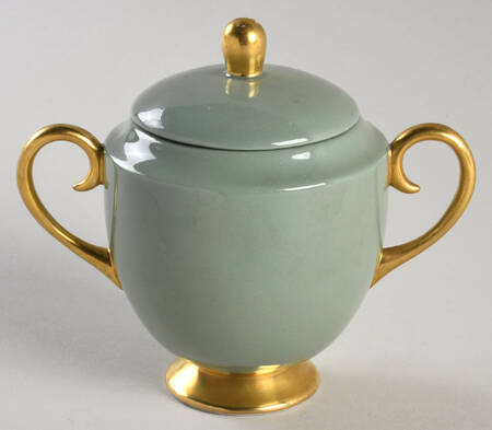 Avalon Sage Green (Gold Trim) Mini Sugar Bowl & Lid