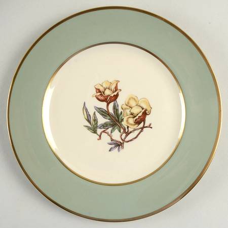 Avalon Sage Green (Gold Trim) Luncheon Plate