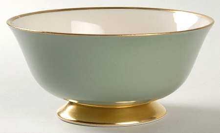 Avalon Sage Green (Gold Trim) Coupe Cereal Bowl