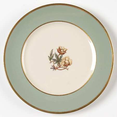 Avalon Sage Green (Gold Trim) Bread & Butter Plate