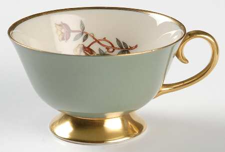 Avalon Sage Green (Gold Trim) Footed Cup