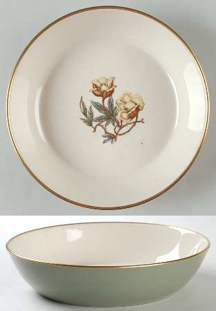 Avalon Sage Green (Gold Trim) 8" Round Vegetable Bowl