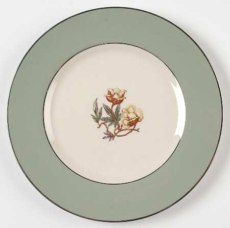 Avalon Sage Green (Platinum Trim) Salad Plate