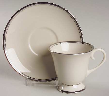Bellmark II (Platninum Trim) Footed Demitasse Cup & Saucer Set