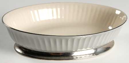 Brookmere Flutes Gray 9" Oval Vegetable Bowl