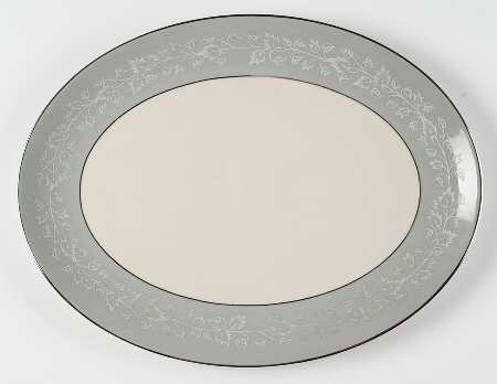 Brocade Gray (Coupe) 14" Oval Serving Platter