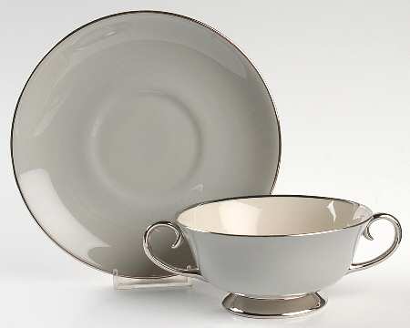Brookmere Footed Cream Soup Bowl & Saucer Set