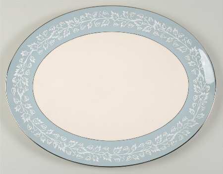 Brocade Strata Blue 16" Oval Serving Platter