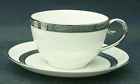 Bridal Wreath No Color Band Oversized Cup & Saucer Set
