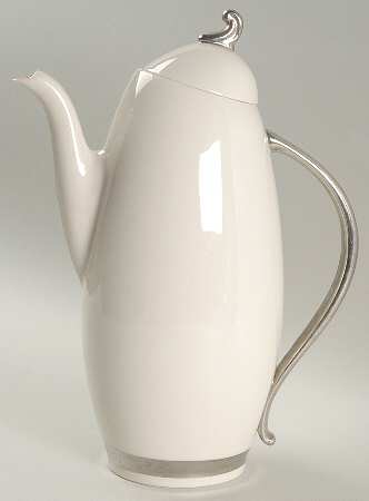 Bridal Wreath No Color Band Coffee Pot & Lid