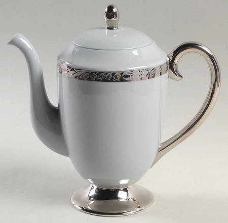 Bridal Wreath Gray Coffee Pot & Lid