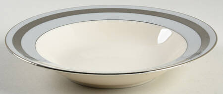 Bridal Wreath Gray Rim Soup Bowl
