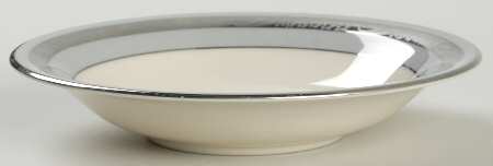 Bridal Wreath Gray Rim Fruit/Dessert (Sauce) Bowl