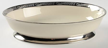 Bridal Wreath No Color Band 10" Oval Vegetable Bowl