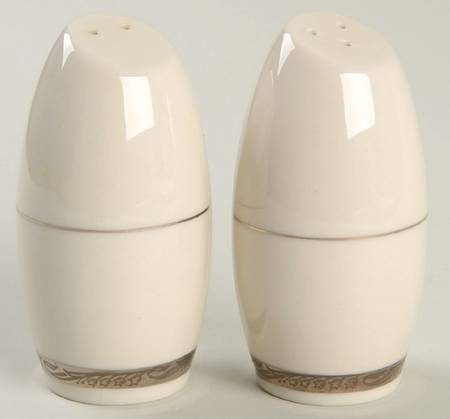 Bridal Wreath No Color Band Salt & Pepper Set