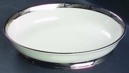 Bridal Wreath No Color Band 9" Oval Vegetable Bowl