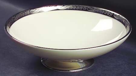 Bridal Wreath No Color Band Round Compote (Height X Width)