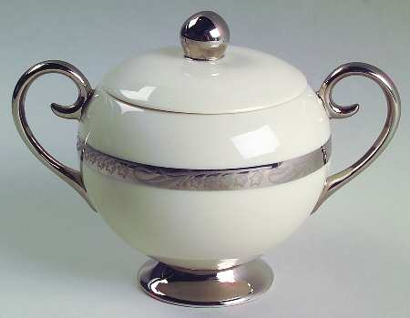 Bridal Wreath No Color Band Sugar Bowl & Lid
