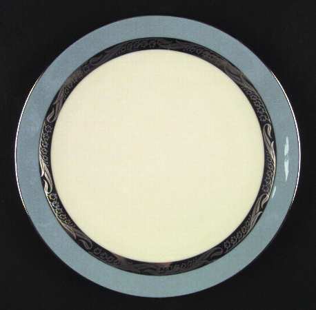 Bridal Wreath Strata Blue (Rim) Coupe Dinner Plate
