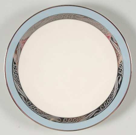 Bridal Wreath Strata Blue (Rim) Coupe Bread & Butter Plate